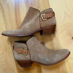 Sam Edelman Paula Perforated Leather Buckle Ankle Boot size 8